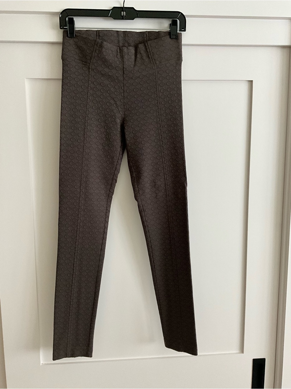Women's Textured Brown Stretch Leggings